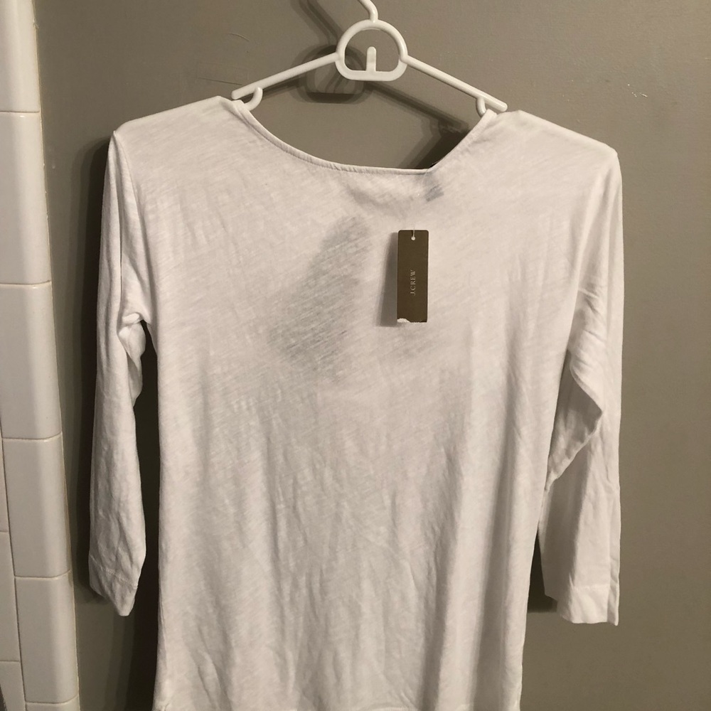 J Crew WHITE Tie Back T Shirt - Picture 4 of 5